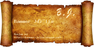 Bammer Júlia névjegykártya